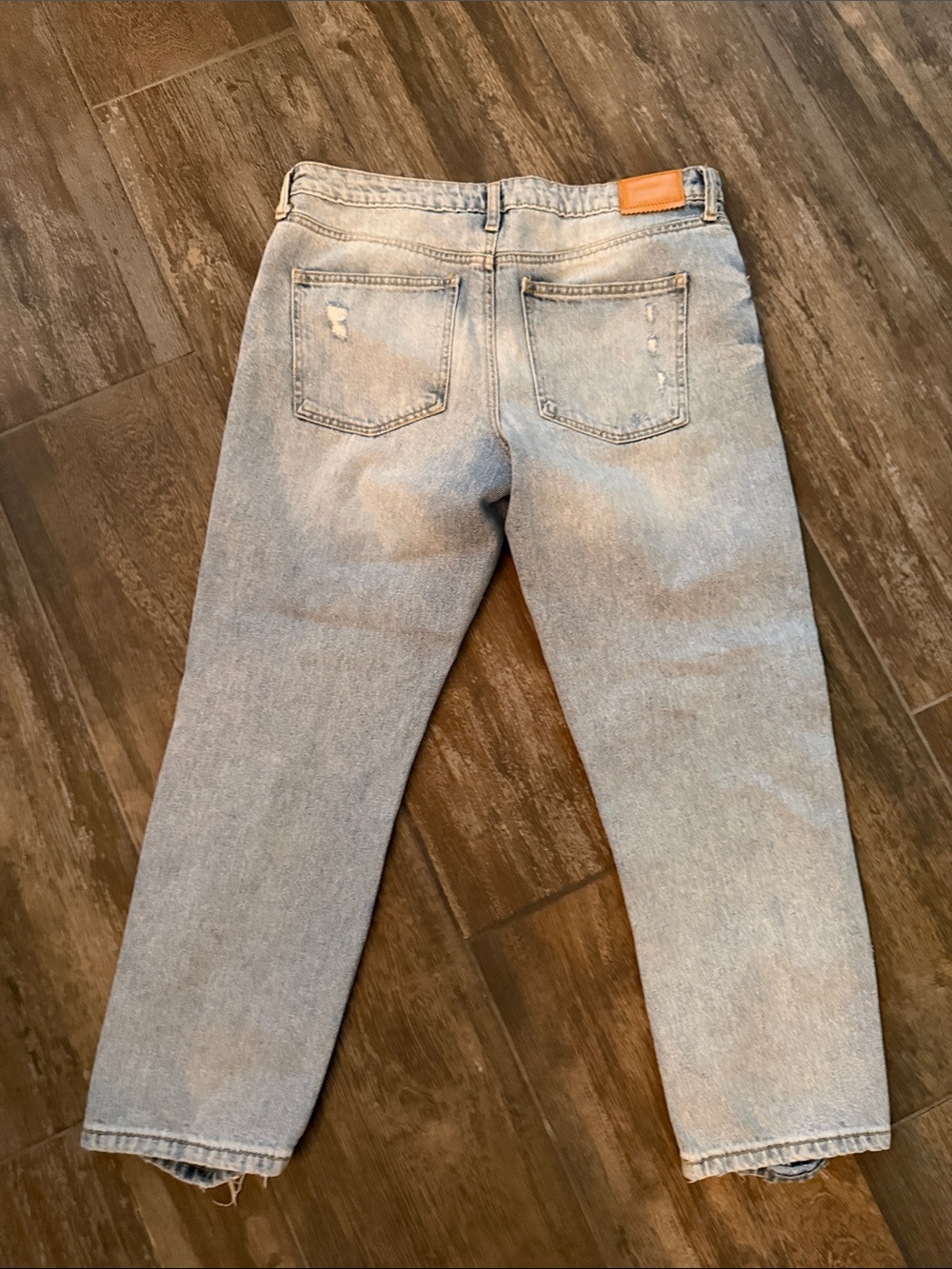 Anthropologie Avec Les Filles Light Blue Distressed Cropped Girlfriend Jeans - Picture 4 of 11